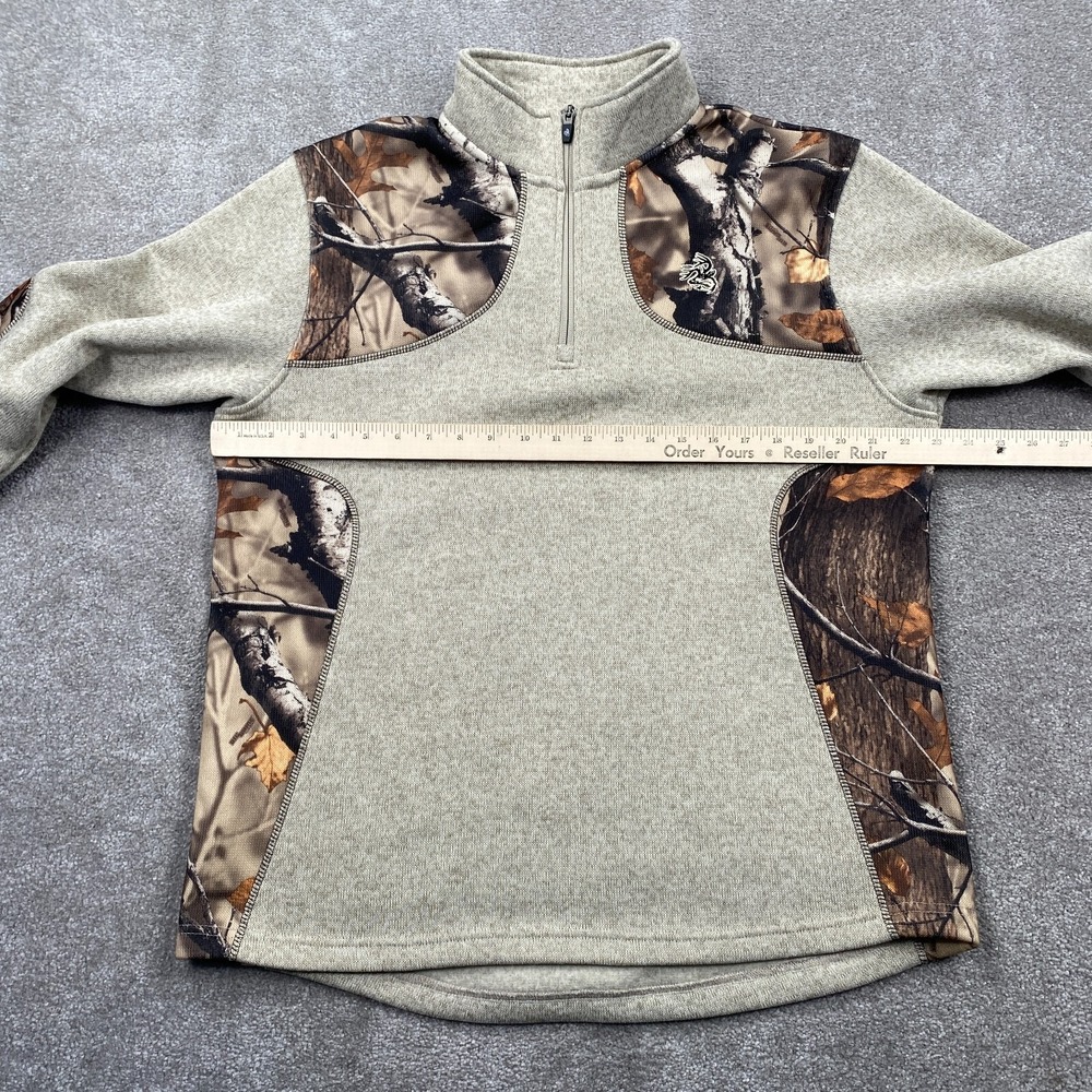 Legendary Whitetails Deer‎ Gear Fleece 1/4 Zip Camo Sweatshirt Size L Beige - Picture 5 of 10